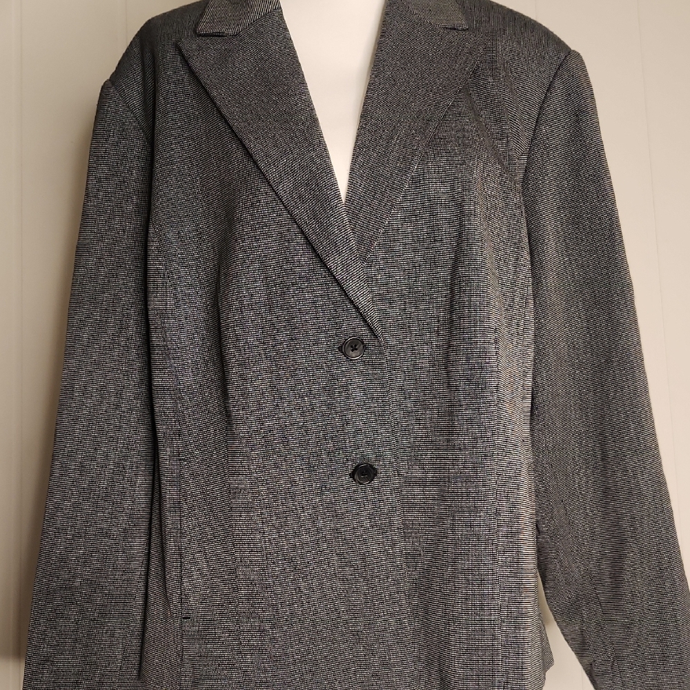 Rafaella Gray Plaid Blazer Suit Jacket Office Boxy Prifessional
